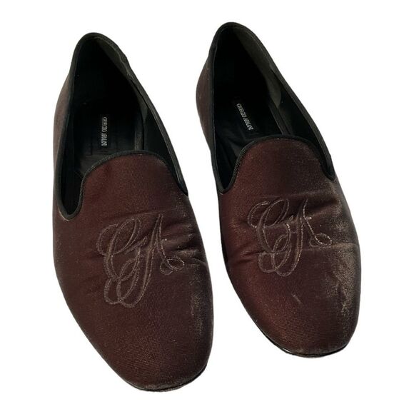 GIORGIO ARMANI Women’s Velvet Grosgrain Trim Loafers Size 9  /IT 39 - Picture 1 of 15